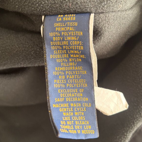 $375 Polo Ralph Lauren Black Insulated Windbreaker Jacket Stowable Hood - Large - Picture 10 of 11